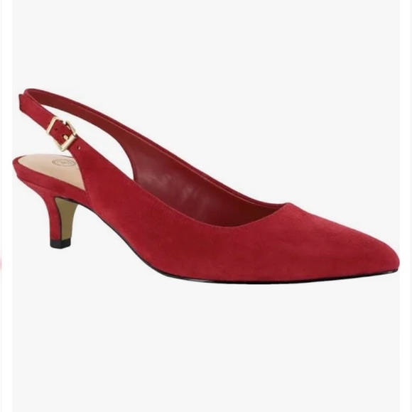 NEW Bella Vita The Scarlett Italian Leather Red Slingback Kitten Heels Size 8,5 - Picture 10 of 10